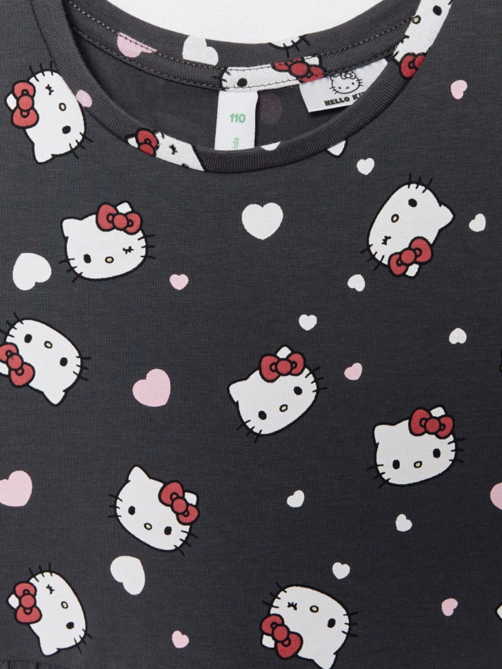 Трикотажное платье с принтом Hello Kitty для девочек. Фото №6