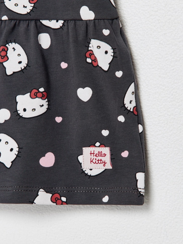 Трикотажное платье с принтом Hello Kitty для девочек. Фото №7