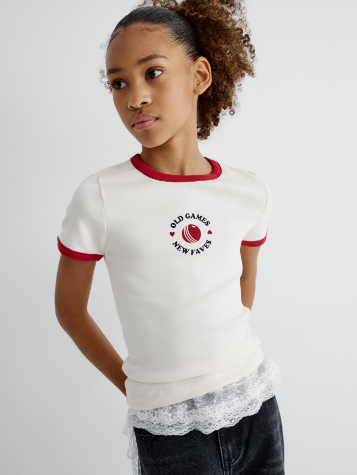 облегающая футболка с принтом для девочек 4610517154255 фотография