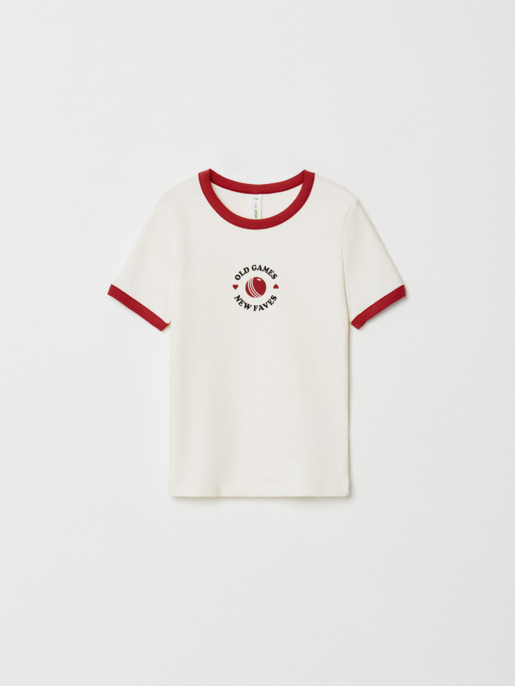 облегающая футболка с принтом для девочек по цене 899 руб вид справа