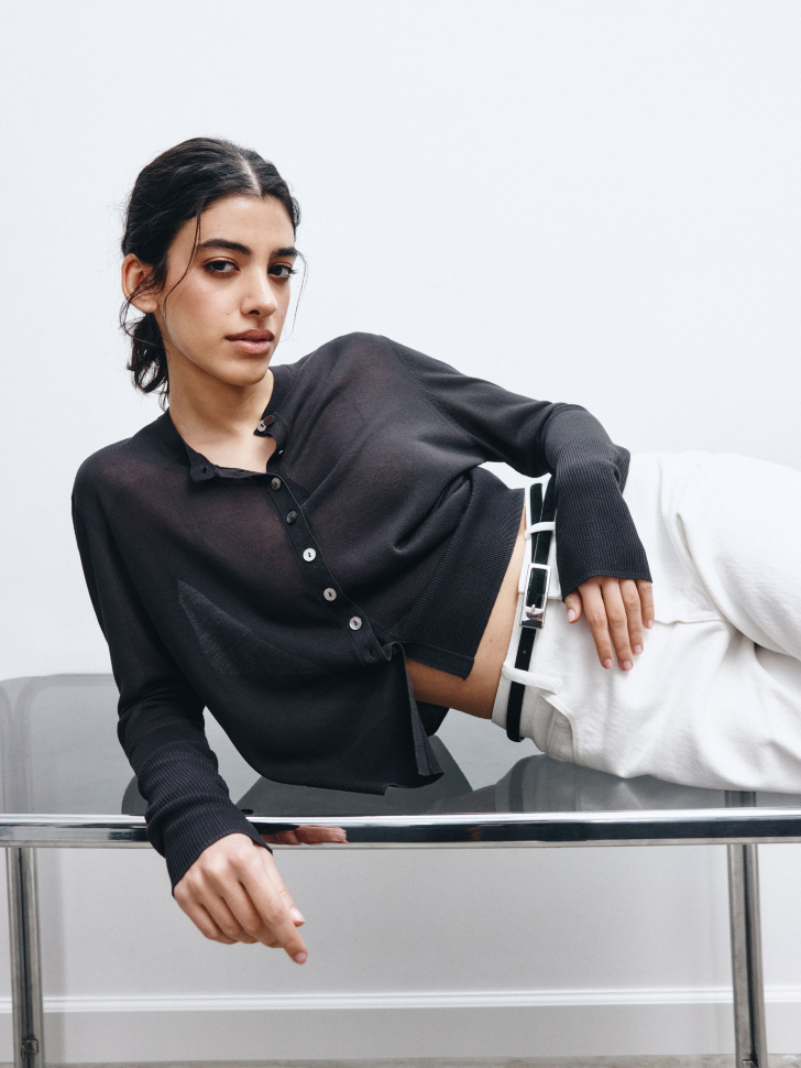 Вязаный кардиган SELA из лиоцелла, черный, арт. 41420