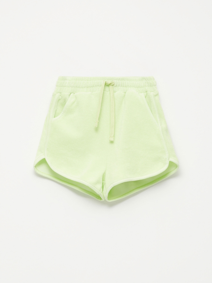 Махровые шорты для девочек (зеленый, 104)
