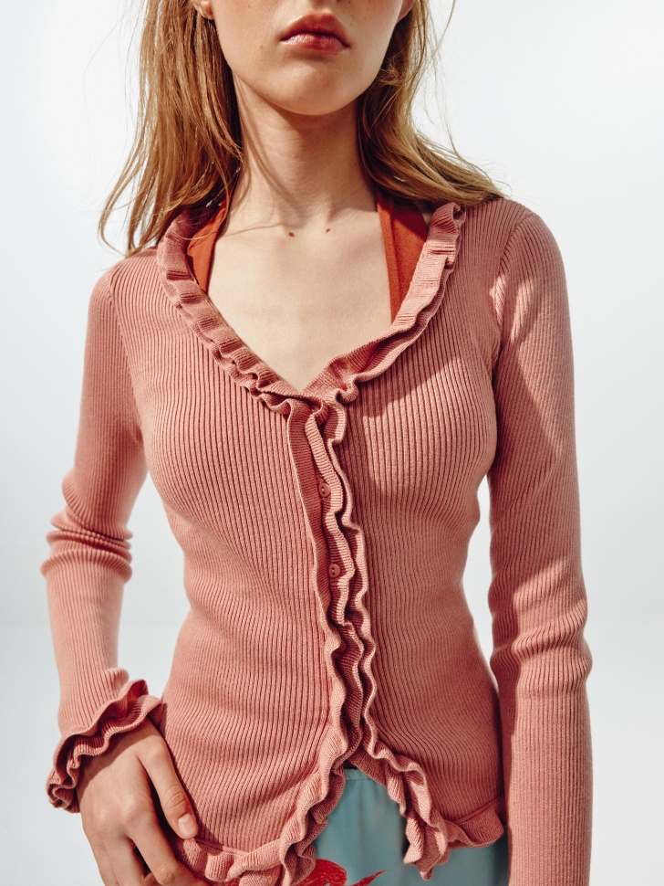 Вязаный кардиган SELA Young, розовый, арт. 45473