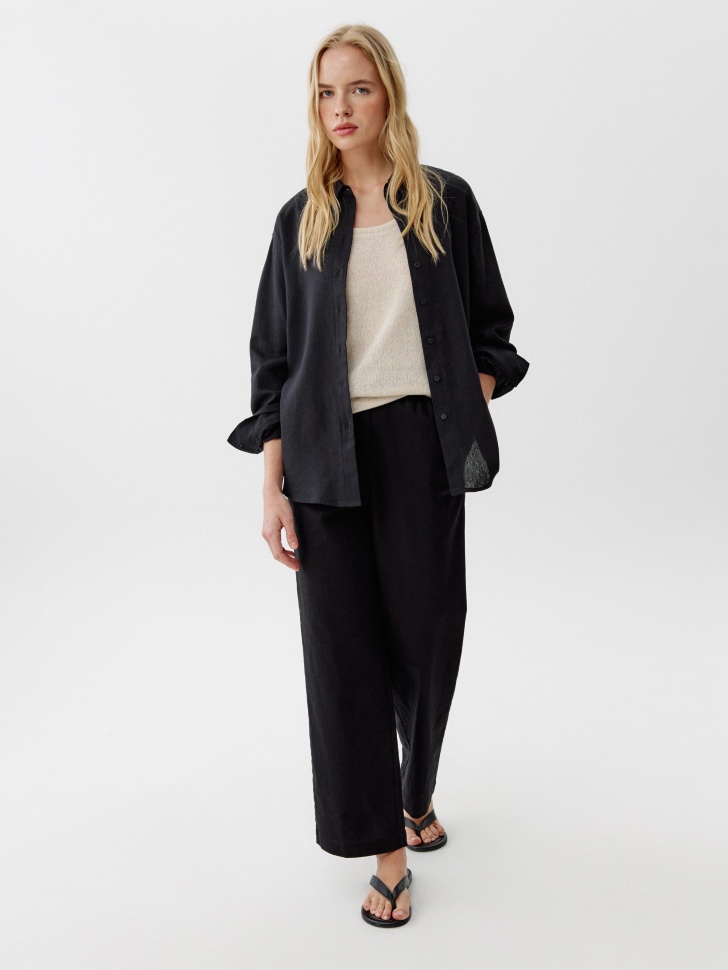 брюки из льна и хлопка с эффектом стирки 4610517309327 фотография