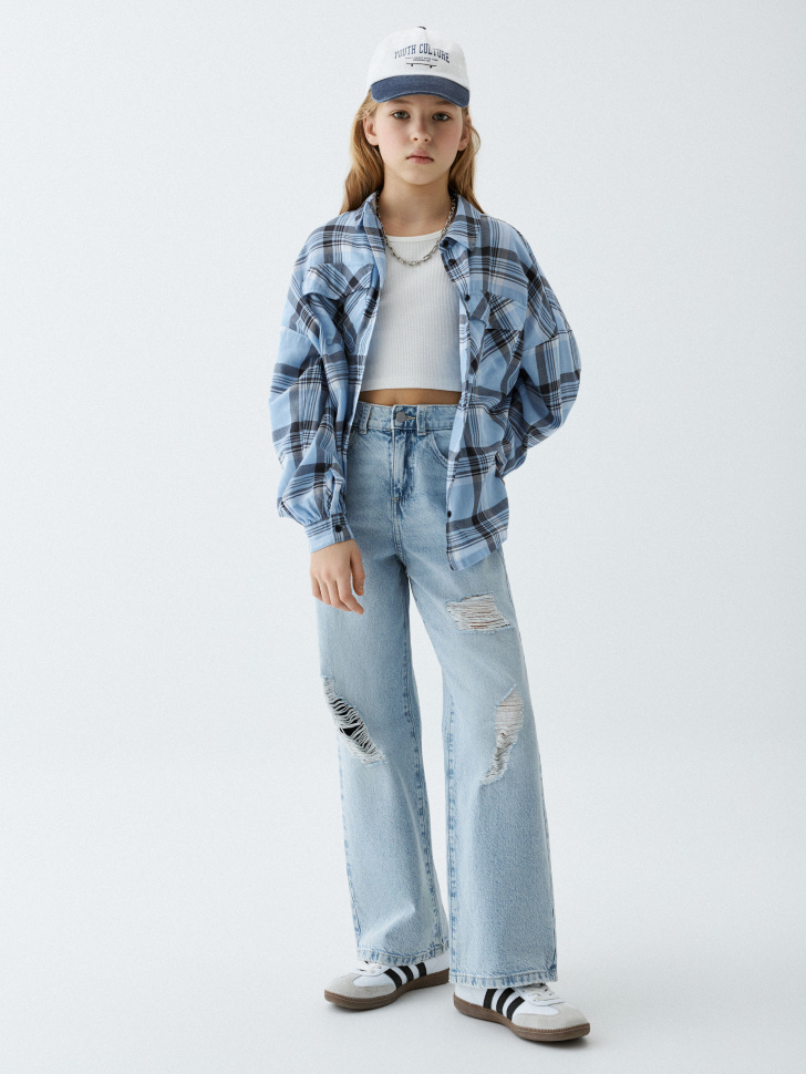 

Рваные джинсы Loose Fit для девочек