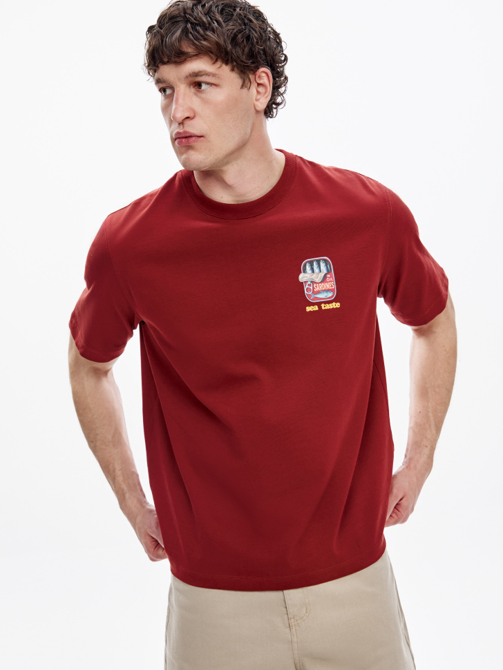 Футболка Sela с принтом, красный, арт. 52693