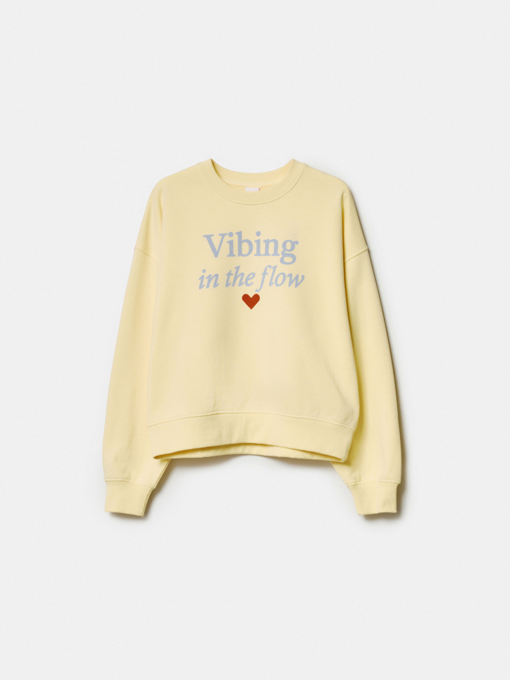 Свитшот оверсайз с принтом SELA Young, желтый, арт. 51306