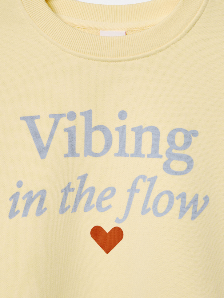 свитшот оверсайз с принтом из линейки  young от бренда sela вид слева