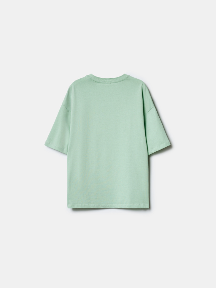 футболка оверсайз с принтом для девочек из россии вид сбоку