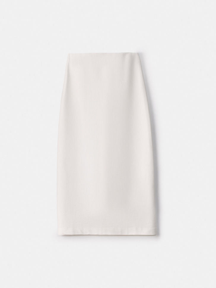 Юбка Sela прямая макси из футера, бежевый, арт. 54302