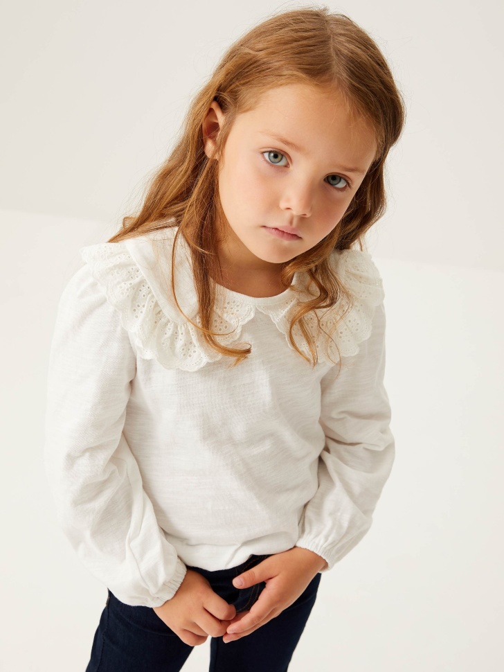 

Трикотажная блузка для девочек, Белый