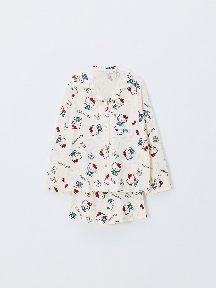 трикотажная пижама с принтом hello kitty для девочек 4610283616476 фотография