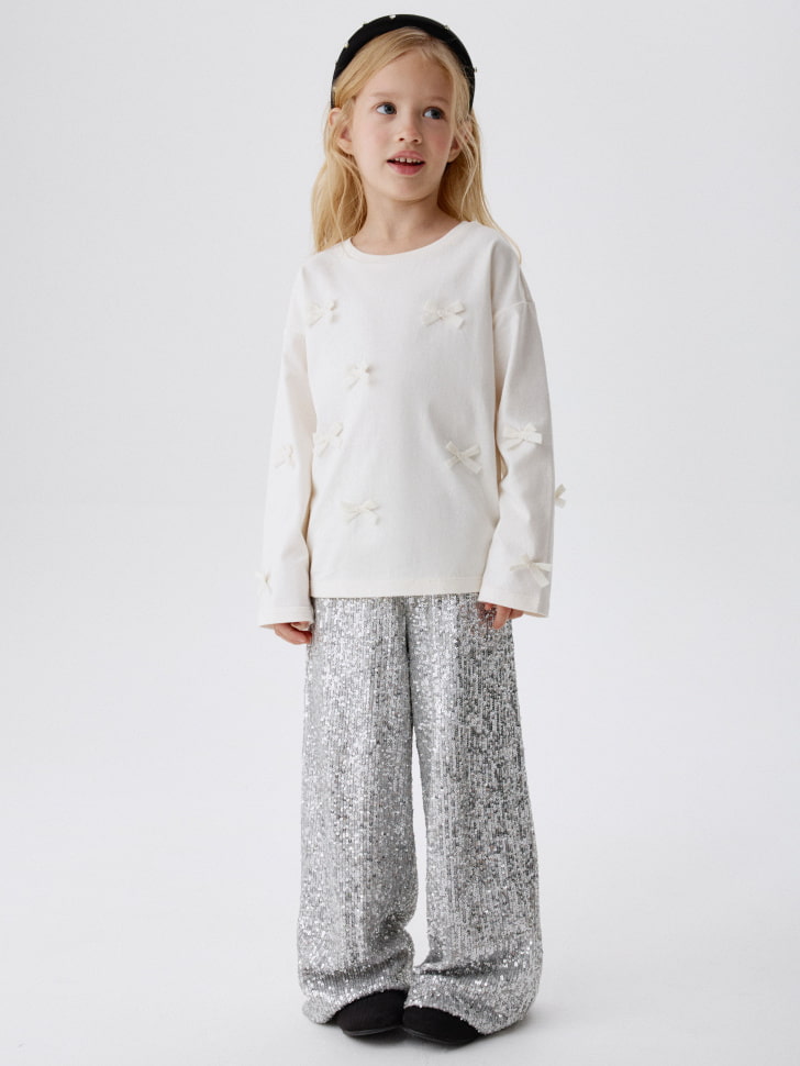 лонгслив с бантиками для девочек 4610517053176 по акции