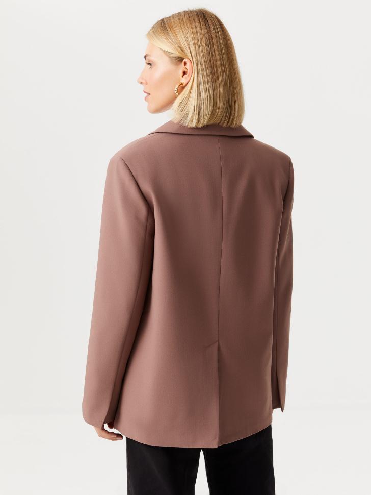 Объемный пиджак (коричневый, XS) sela 4640078834419 - фото 5