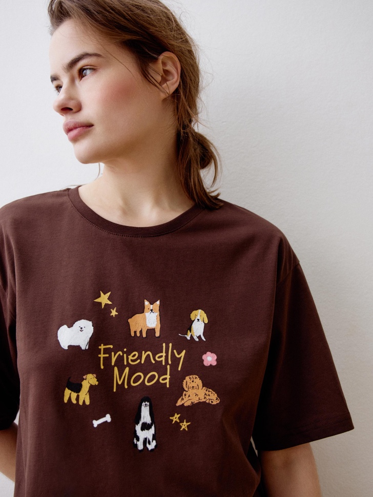 домашнее платье-футболка оверсайз с принтом 4610517328168 в интернет магазине