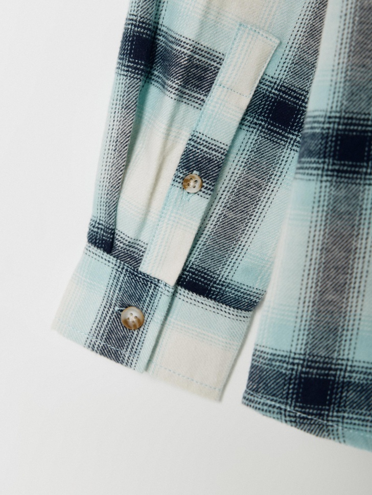 фланелевая рубашка оверсайз в клетку для девочек 4610517079114 с промокодом