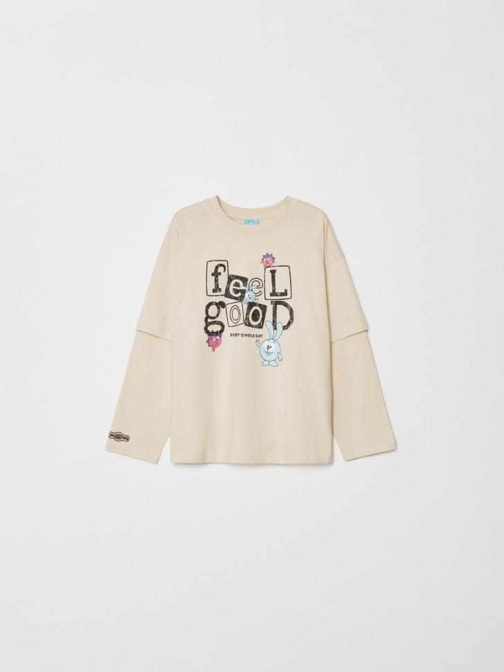 лонгслив оверсайз для мальчиков с принтом  x смешарики 4610517200600 фотография