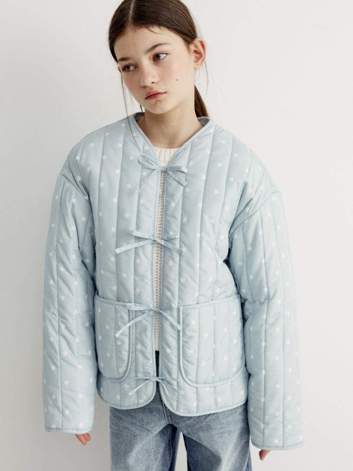 

Легкая стеганая куртка с завязками для девочек, SL6802051160