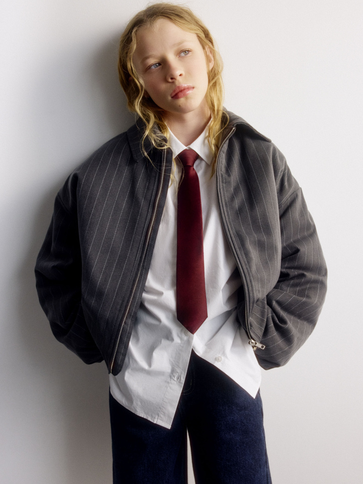 Бомбер SELA в полоску с воротником, арт. 35221