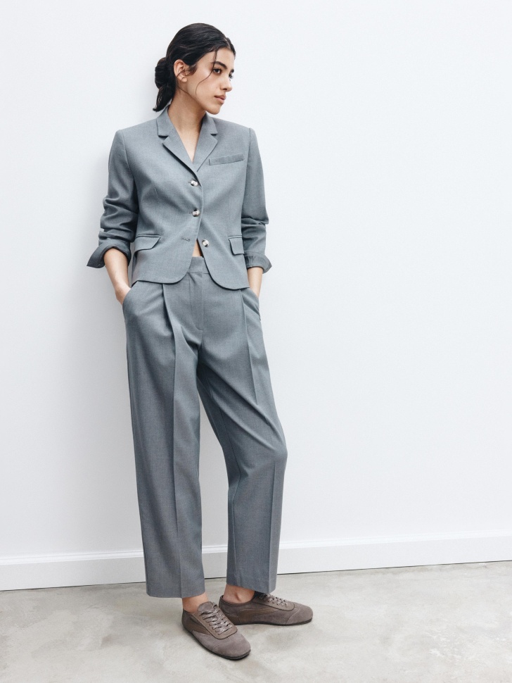 Брюки Sela укороченные костюмные, серый, арт. 41688