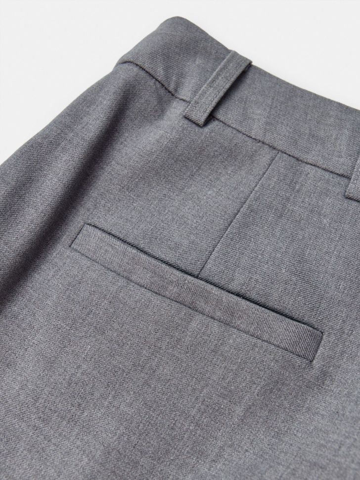 укороченные брюки из премиальной костюмной ткани с содержанием шерсти для взрослого возраста с изнаночной стороны