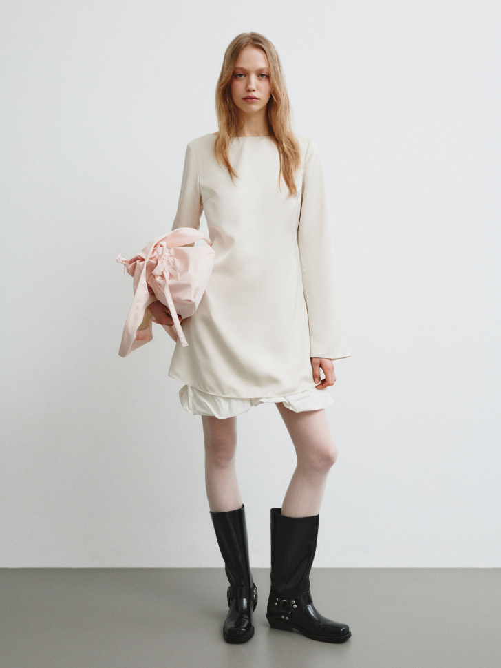 сатиновое мини-платье из линейки  young 4610517609007 фотография