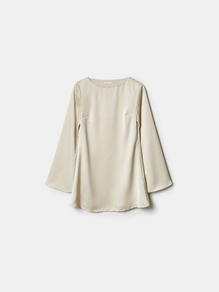 сатиновое мини-платье из линейки  young из сатина спереди