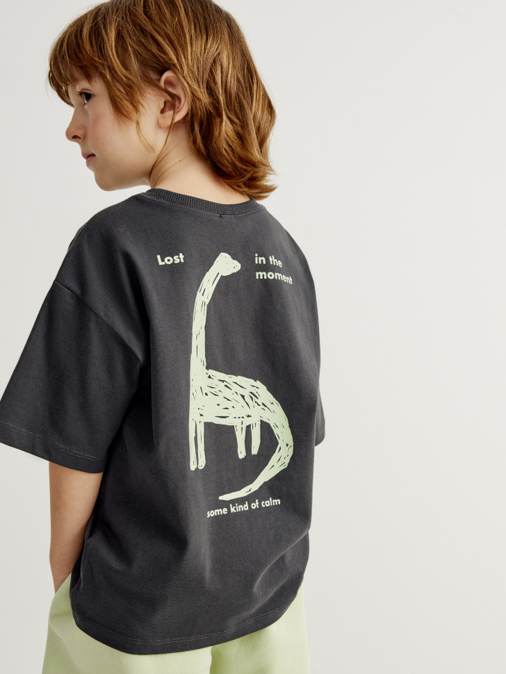 

Футболка оверсайз с принтом для мальчиков, SL6803060202