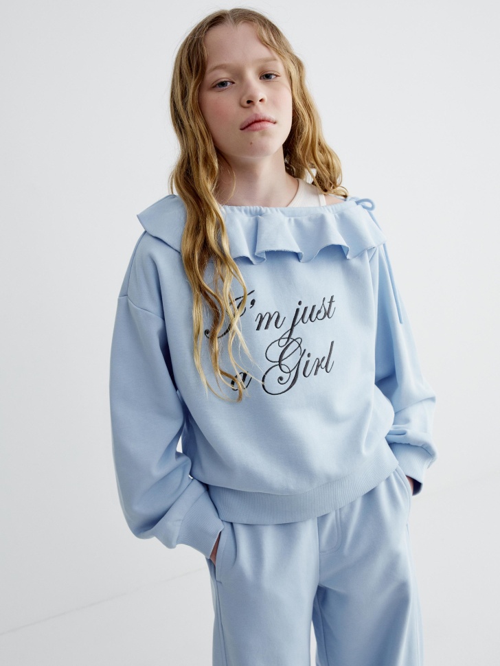 Свитшот асимметричный на одно плечо для девочек 2499₽