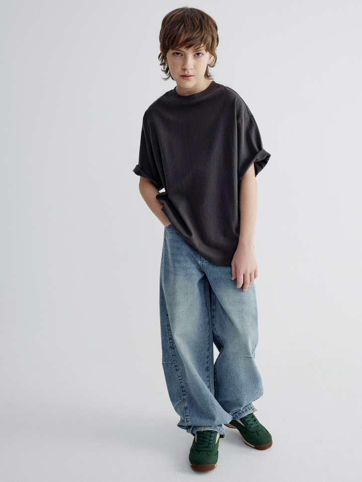 футболка оверсайз с принтом для мальчиков от бренда sela вид слева