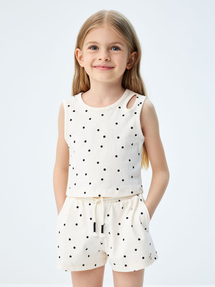 

Укороченный топ с принтом для девочек