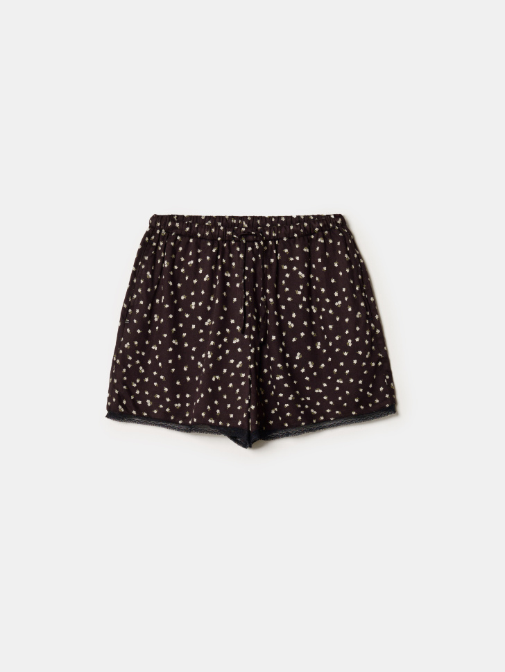 Шорты SELA для девочек из сатиновой вискозы, коричневый, арт. 42867