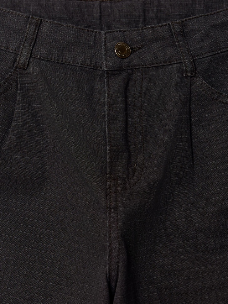 удлиненные шорты из фактурного хлопка для мальчиков из хлопка спереди