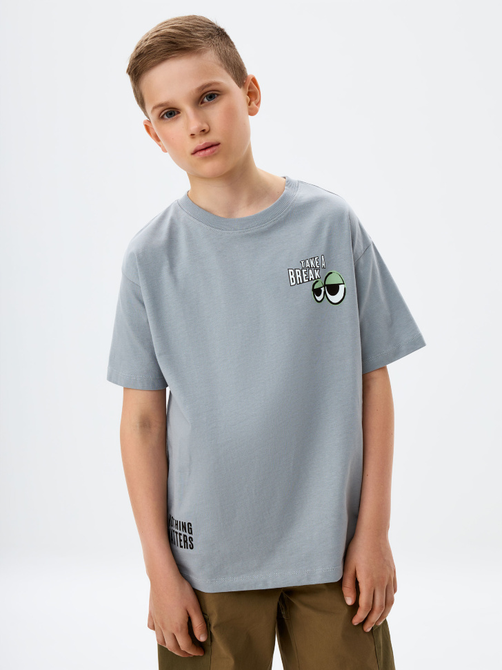 

Футболка оверсайз с принтом для мальчиков