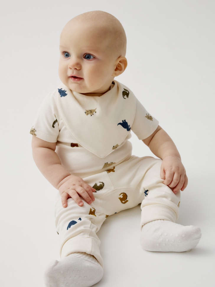 набор из 2 трикотажных боди с коротким рукавом для малышей от бренда sela вид слева