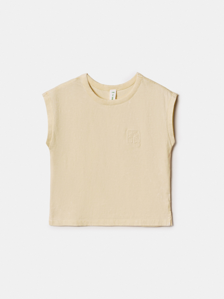 Майка Sela с вышивкой, бежевый, арт. 51837