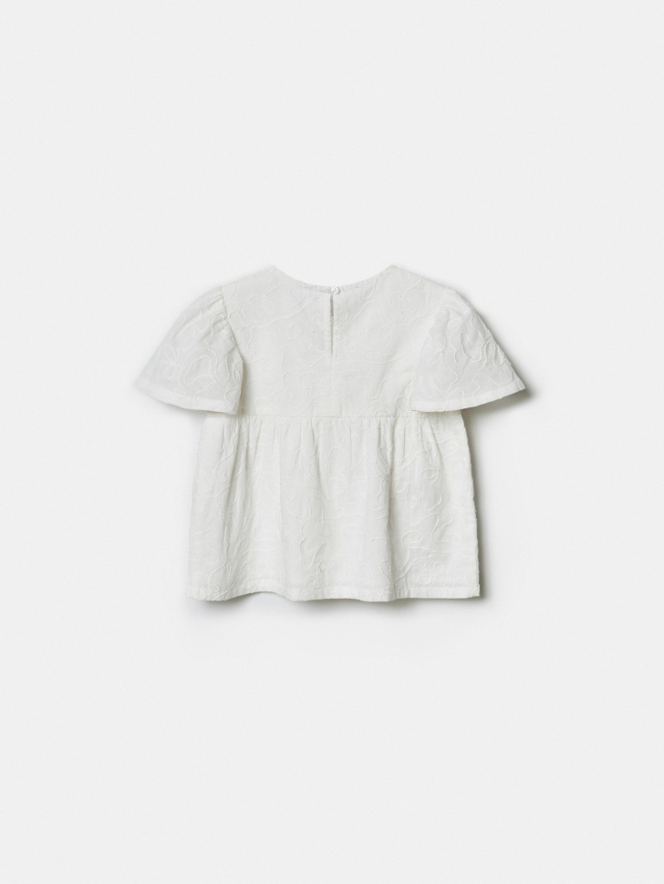 хлопковая блузка с вышивкой для девочек из россии вид сбоку