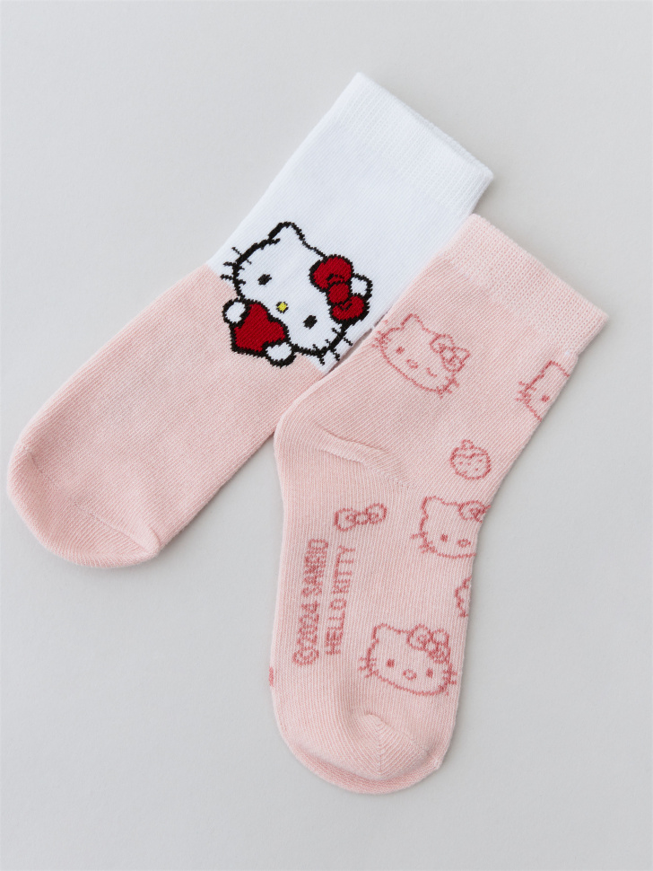 Набор из 2 пар носков с принтом Hello Kitty для девочек - фото 1