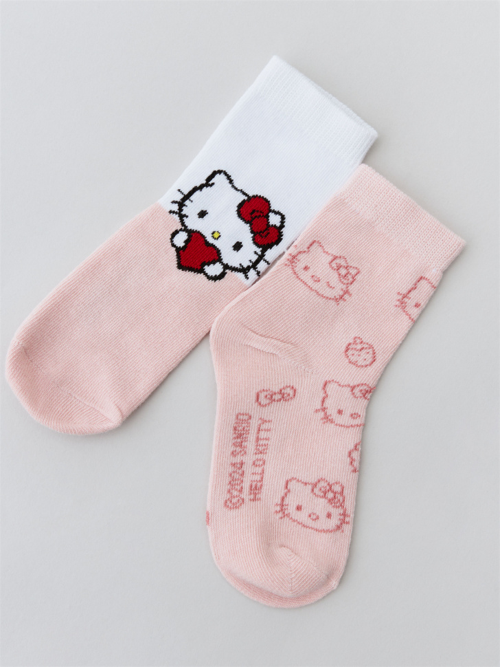 

Набор из 2 пар носков с принтом Hello Kitty для девочек, 4804172417