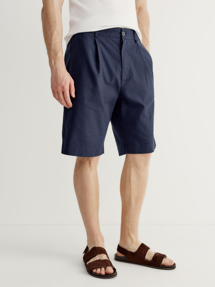 шорты из смесового льна от бренда sela вид слева