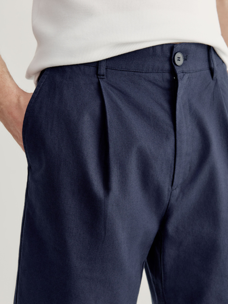 шорты из смесового льна из россии вид сбоку