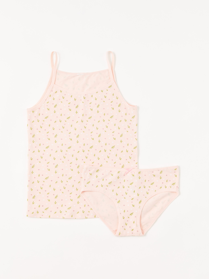 

Набор из майки и трусов-слипов для девочек, Розовый