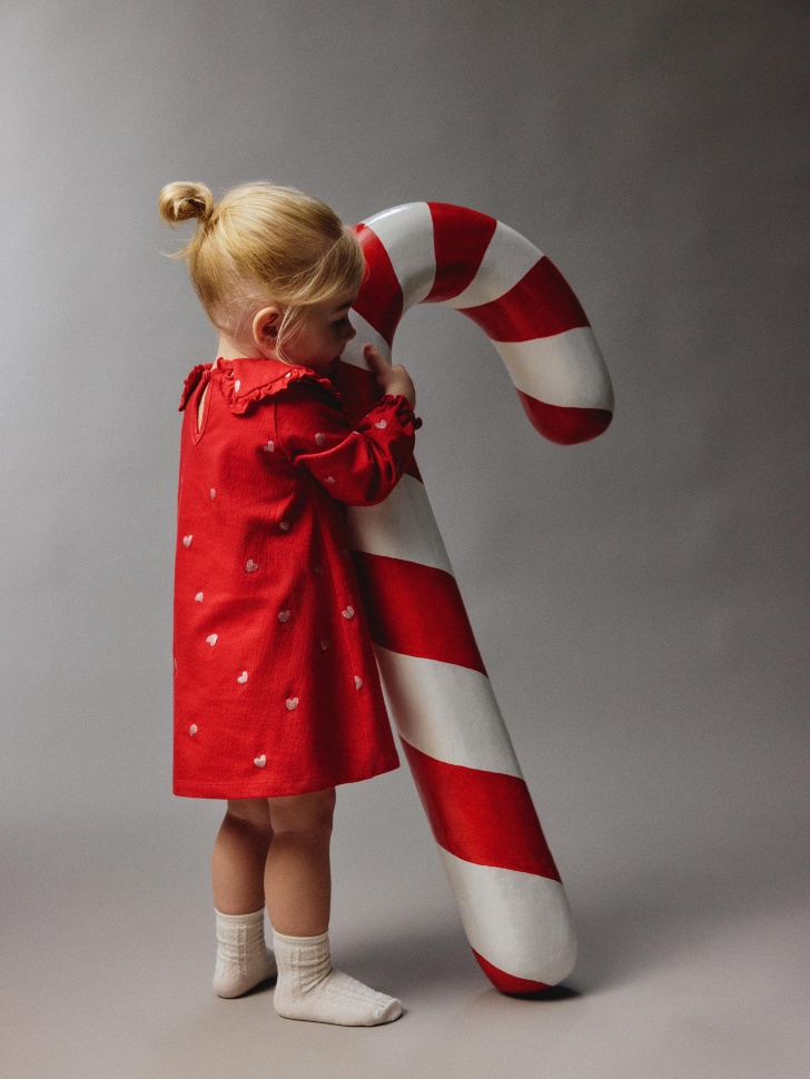 

Трикотажное платье с принтом для малышей, SL5811000701