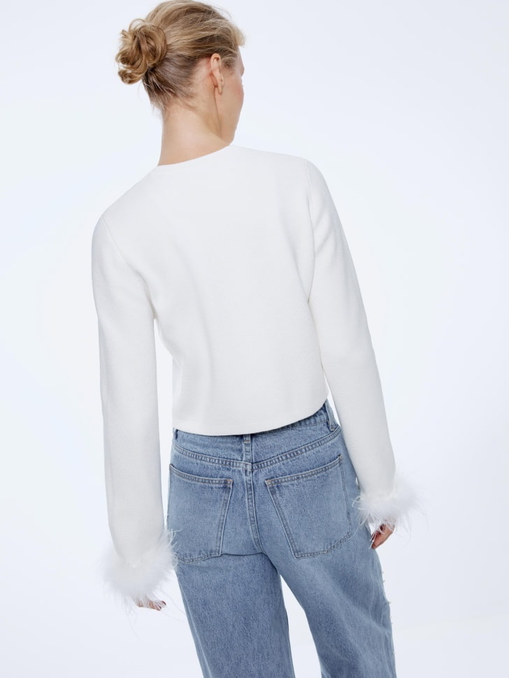 вязаный кардиган с перьями 4610517190970 купить с доставкой