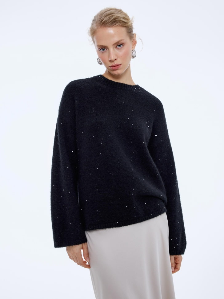 джемпер с пайетками с содержанием шерсти 4610517191120 фотография