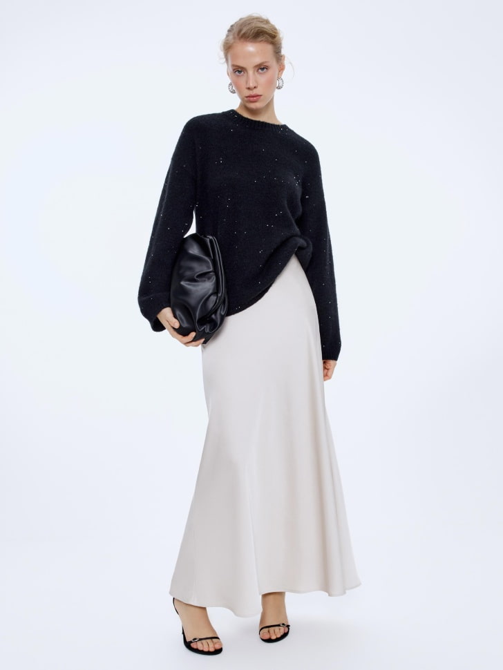 джемпер с пайетками с содержанием шерсти 4610517191120 по акции