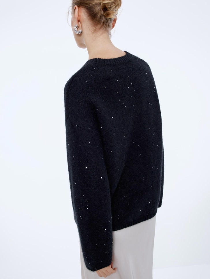 джемпер с пайетками с содержанием шерсти 4610517191120 с промокодом