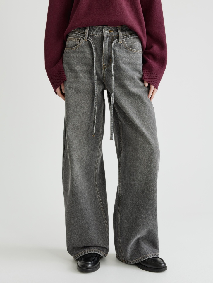 джинсы wide leg с поясом 4610517241559 по акции