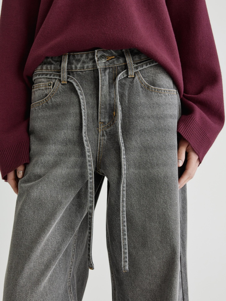 джинсы wide leg с поясом 4610517241559 в интернет магазине