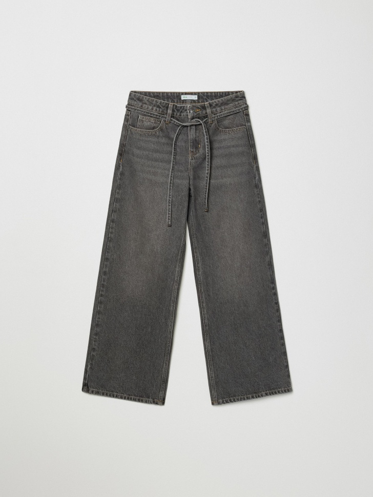 джинсы wide leg с поясом 4610517241559 со скидкой